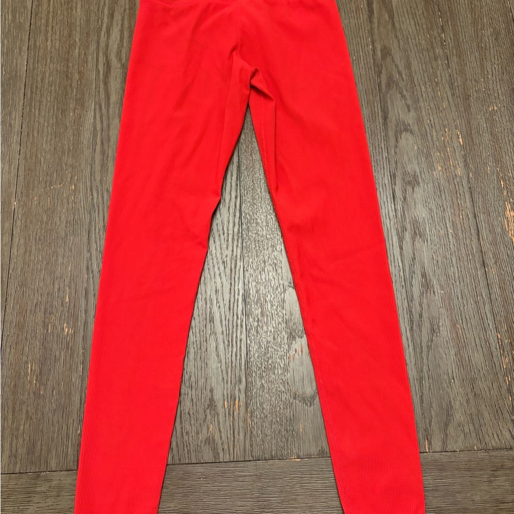 Women’s small red ribbed Glyder leggings - Picture 5 of 8